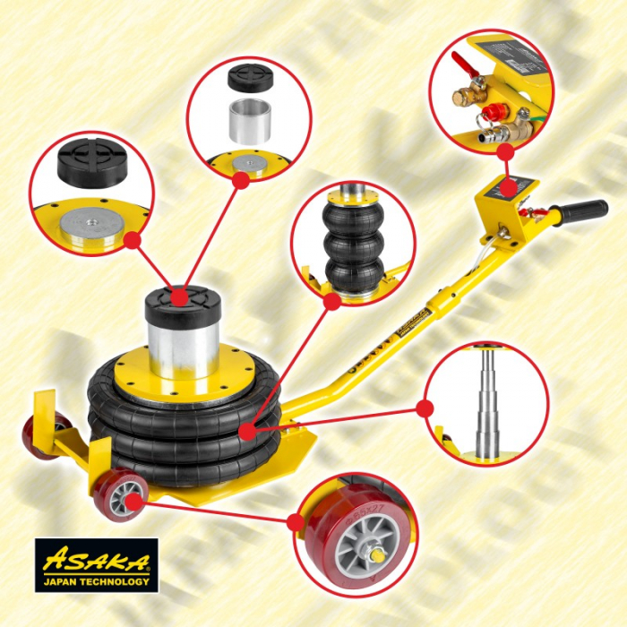 Cric pneumatic 3.5 Tone cu extensie inaltator profesional cu pernă de aer pentru vulcanizare 15-48cm Aspp3.5t (1054) [2]