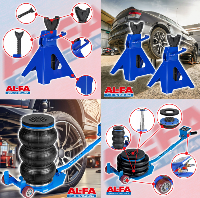 Cric pneumatic 3.5 Tone profesional cu pernă de aer pentru vulcanizare 14-40cm + Set 2 suporti sustinere tip capra 3 Tone auto (VRF08350+KD3171) [2]