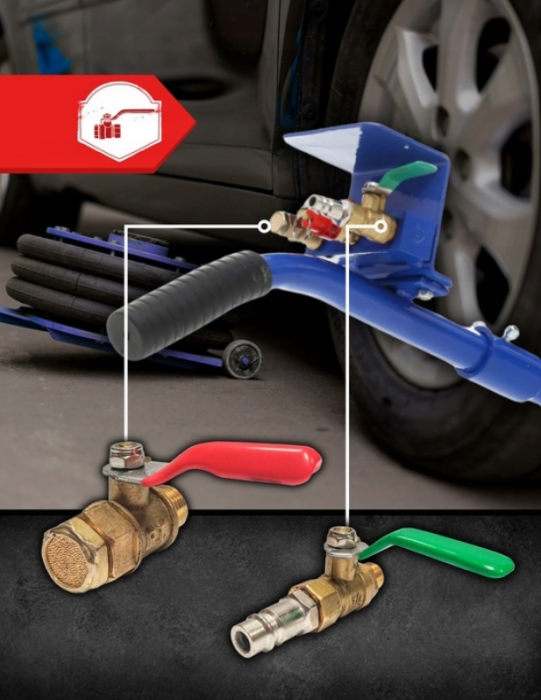 Cric pneumatic 3.5 Tone profesional cu perna de aer + set 2 suporti sustinere tip capre 3 T + furtun aer 10m 20 bari 10x17mm (VRF08350+KD3096+KD1465) [7]