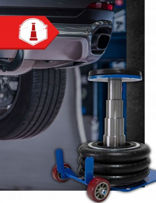 Cric pneumatic 3.5 Tone profesional cu perna de aer + set 2 suporti sustinere tip capre 3 T + furtun aer 10m 20 bari 10x17mm (VRF08350+KD3096+KD1465) [3]
