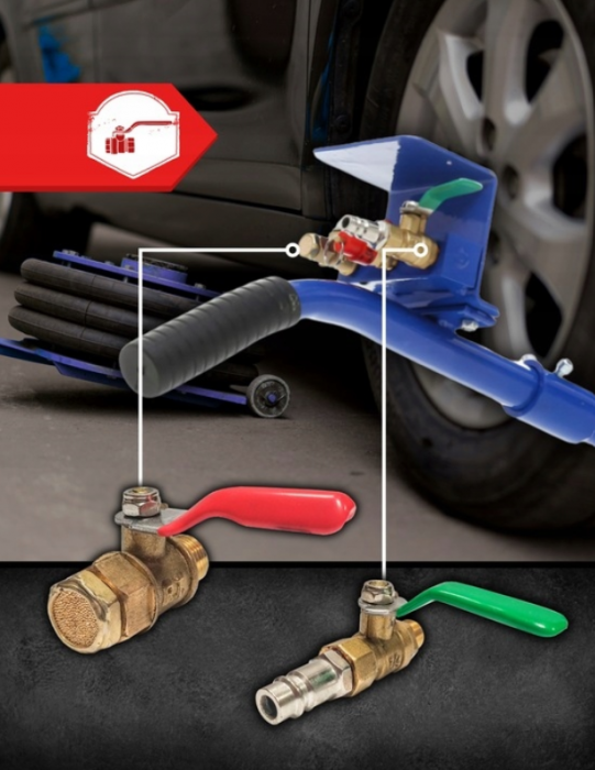 Cric pneumatic 3.5 Tone profesional cu perna de aer + set 2 suporti sustinere tip capre 3 T (VRF08350+KD3096) [6]