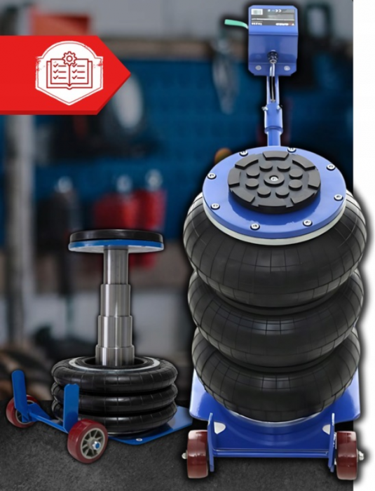 Cric pneumatic 3.5 Tone profesional cu perna de aer + set 2 suporti sustinere tip capre 3 T (VRF08350+KD3096) [5]
