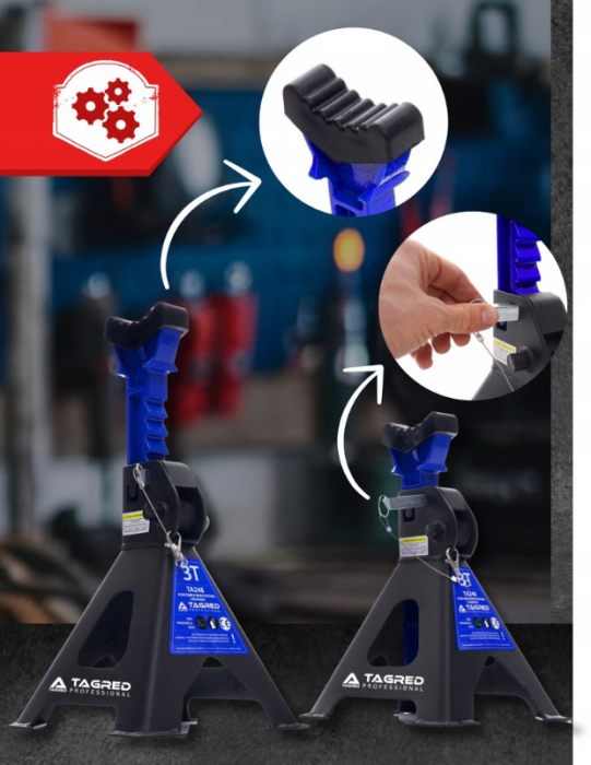 Cric pneumatic 3.5 Tone profesional cu perna de aer + set 2 suporti sustinere tip capre 3 T (VRF08350+KD3096) [3]