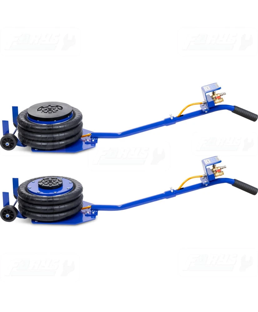 Cric pneumatic 3.5 Tone profesional cu pernă de aer pentru vulcanizare 14-40cm + Set 2 suporti sustinere tip capra 3 Tone auto (3.5TAIR+3T(2)) [25]