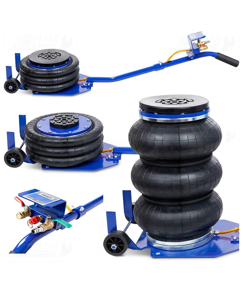 Cric pneumatic 3.5 Tone profesional cu pernă de aer pentru vulcanizare 14-40cm + Set 2 suporti sustinere tip capra 3 Tone auto (3.5TAIR+3T(2)) [4]