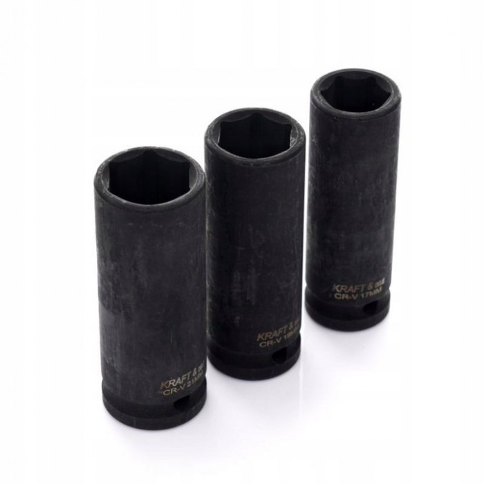 Cric pneumatic 3.5 Tone vulcanizare 14-40cm + 3 tubulare impact lungi 17 19 21mm pernă de aer (3.5TAIR+3TUB) [5]