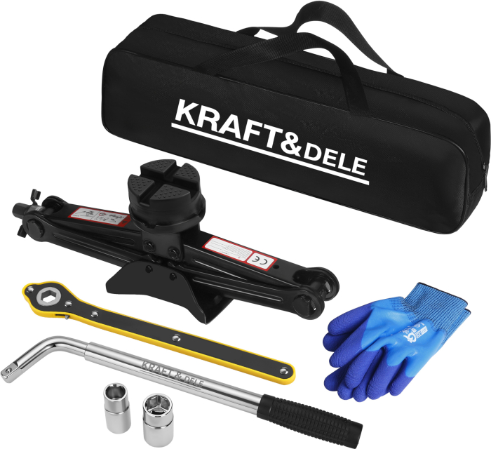 Cric trapezoidal 2,5T, 115-430 mm, cheie telescopica si accesorii incluse (KD3525) [2]