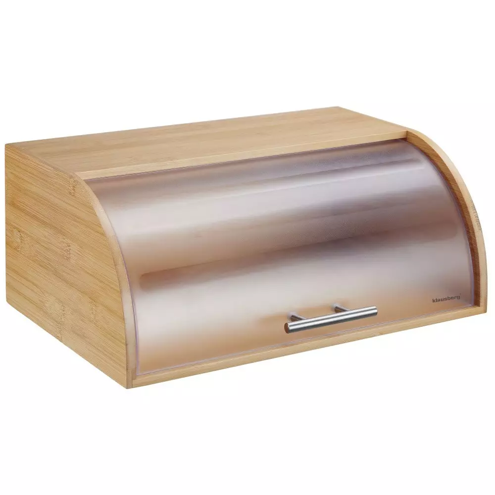 Cutie cos pentru pâine din bambus cu capac acrilic [5]