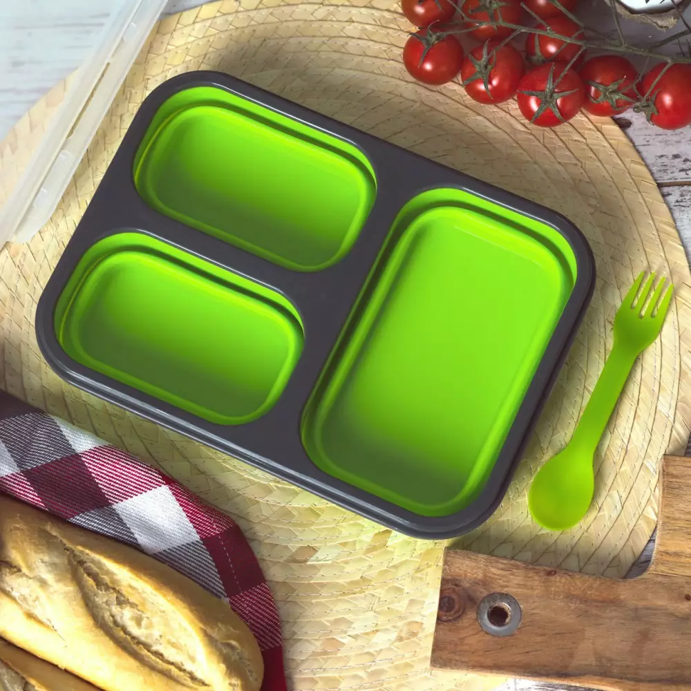 Cutie de pranz din silicon diverse culori 1100ml (KB-7024) [6]