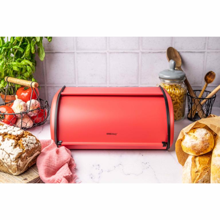 Cutie pentru paine din otel rosie 44cm (KH-1865) [6]