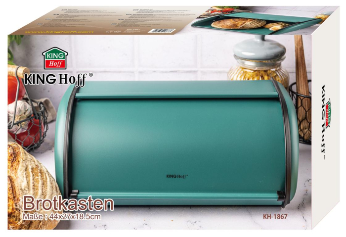Cutie pentru paine din otel verde 44cm (KH-1867) [5]