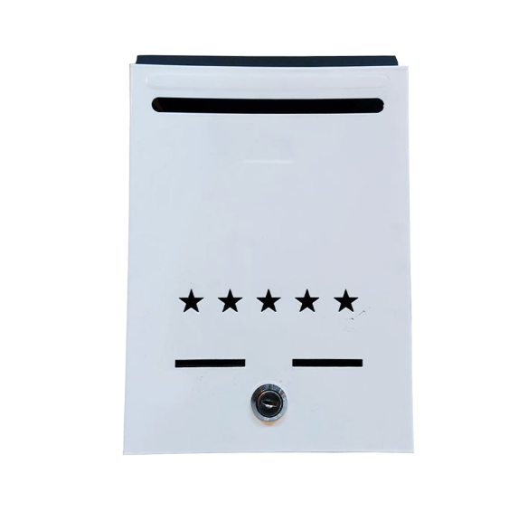 Cutie postala alba din metal pentru exterior cu sistem de inchidere (BRM00458) [2]