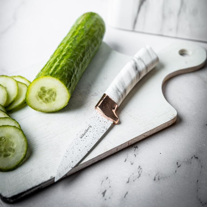 Cutite de bucatarie in suport albe cu design maro set 6 piese (KB-7769) [25]