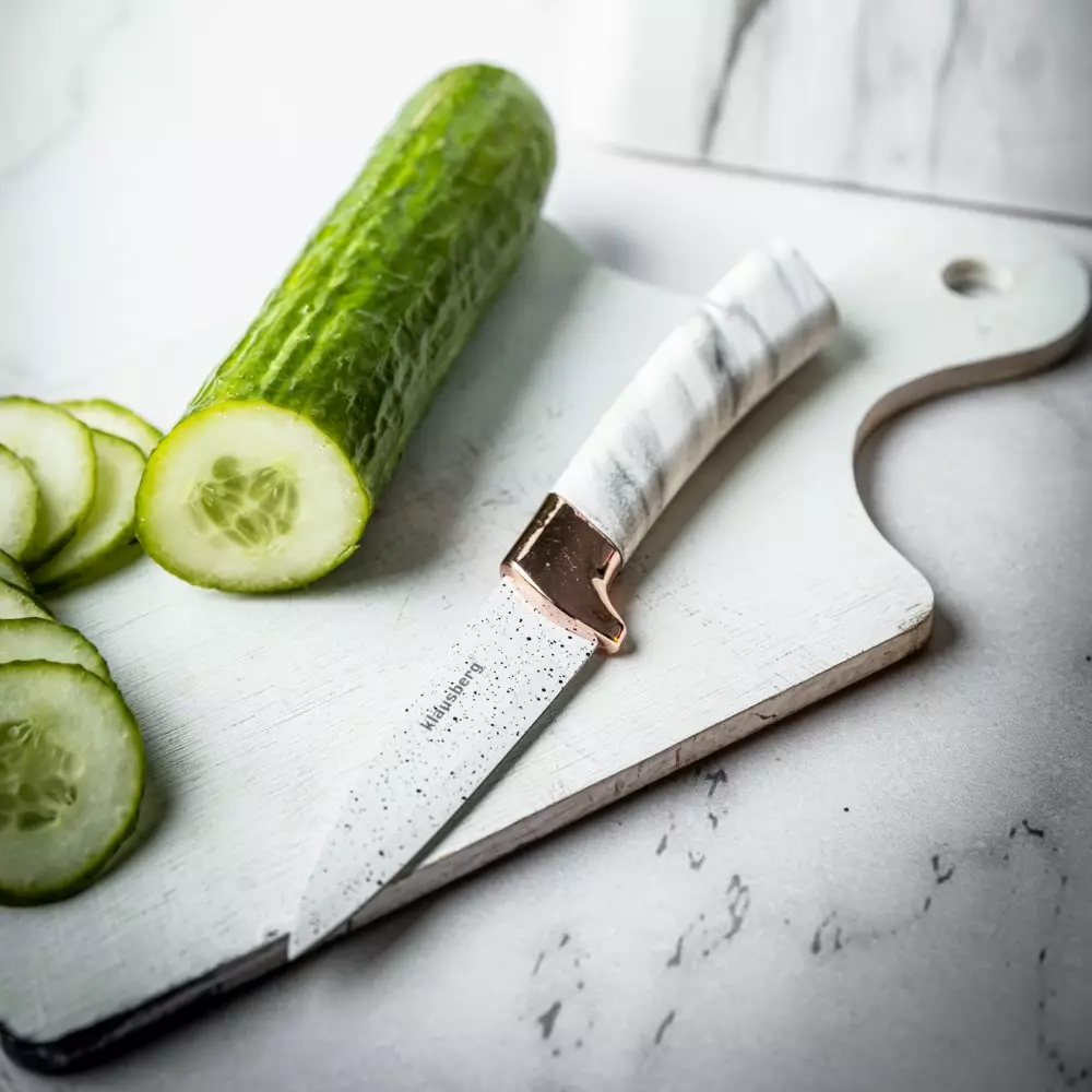 Cutite de bucatarie in suport albe cu design maro set 6 piese (KB-7769) [16]