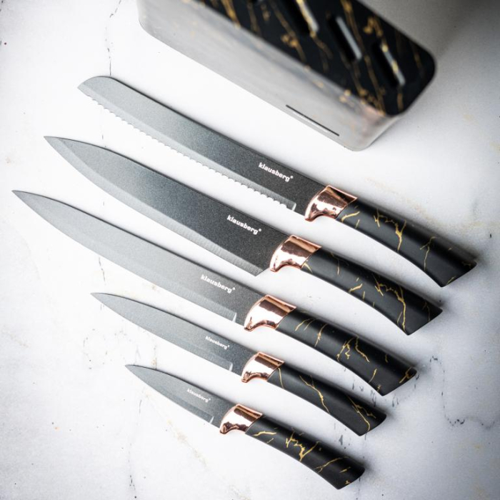 Cutite de bucatarie in suport negru cu design set 6 piese (KB-7768) [25]