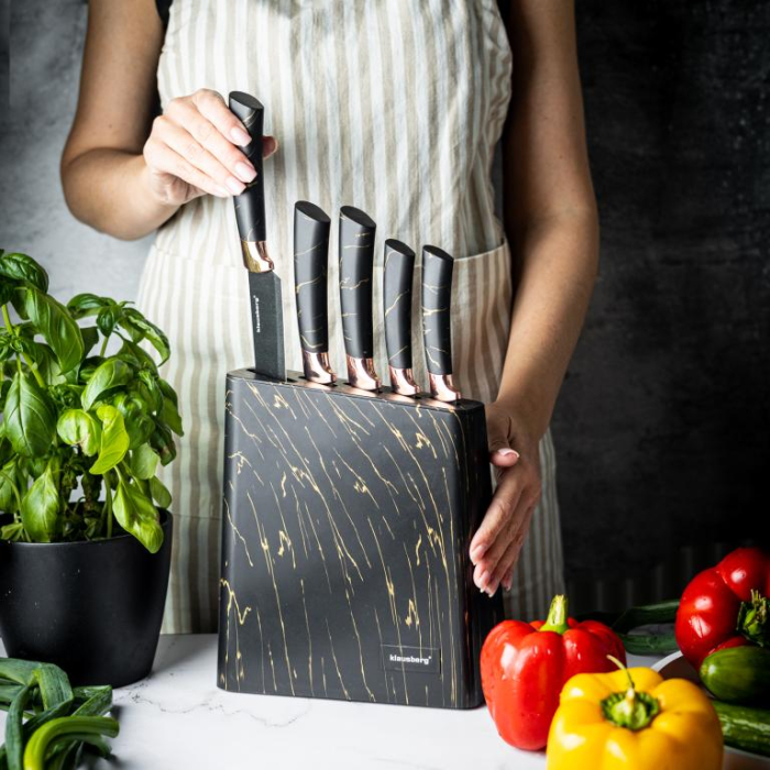 Cutite de bucatarie in suport negru cu design set 6 piese (KB-7768) [27]