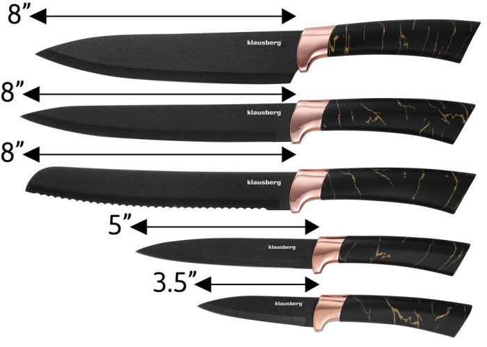 Cutite de bucatarie in suport negru cu design set 6 piese (KB-7768) [13]