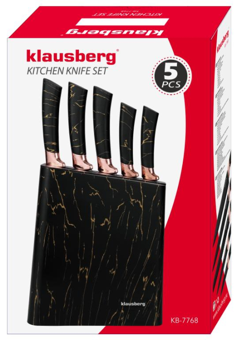 Cutite de bucatarie in suport negru cu design set 6 piese (KB-7768) [30]