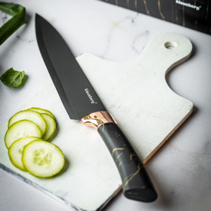 Cutite de bucatarie in suport negru cu design set 6 piese (KB-7768) [19]