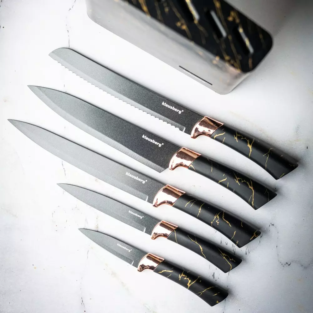 Cutite de bucatarie in suport negru cu design set 6 piese (KB-7768) [4]