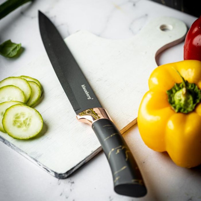 Cutite de bucatarie in suport negru cu design set 6 piese (KB-7768) [14]