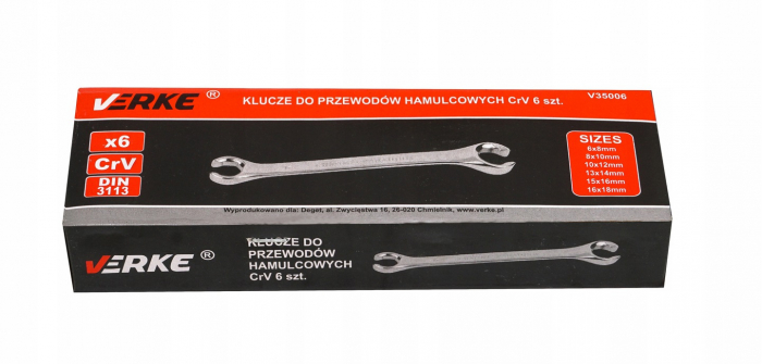 Set 6 chei inelare semideschise conducte frana 6-18mm Chrome-Vanadium Cr-V(V35006) [6]