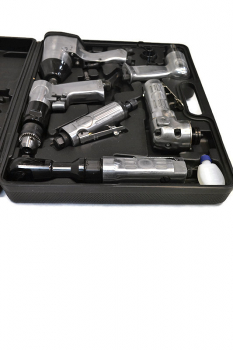 Trusa set scule pneumatice 24 piese aer comprimat, pistol clichet impact polizor drept unghiular ciocan burghiu (12202) [7]