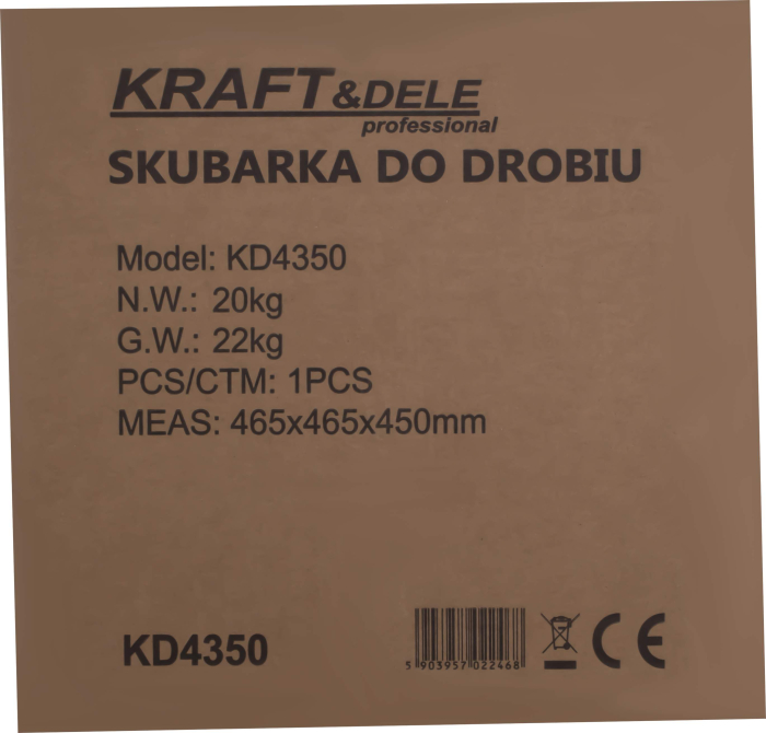 Deplumator, smulgator de pene pentru pasari 550W 400mm (KD4350) [16]