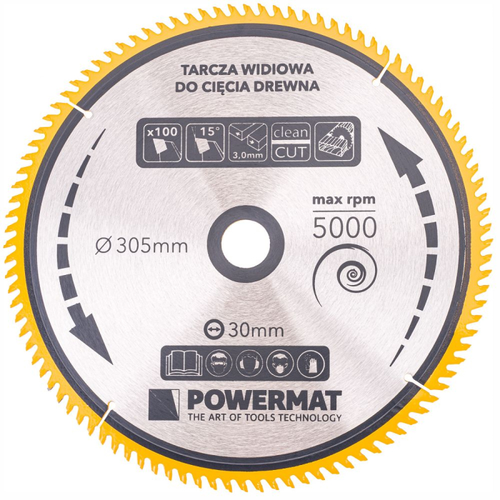 Disc circular vidia pentru finisaj si aluminiu 305x30 mm, 100 dinti, taiere ultra-precisa, PM0903 (TDD-305x30x100Z) [2]