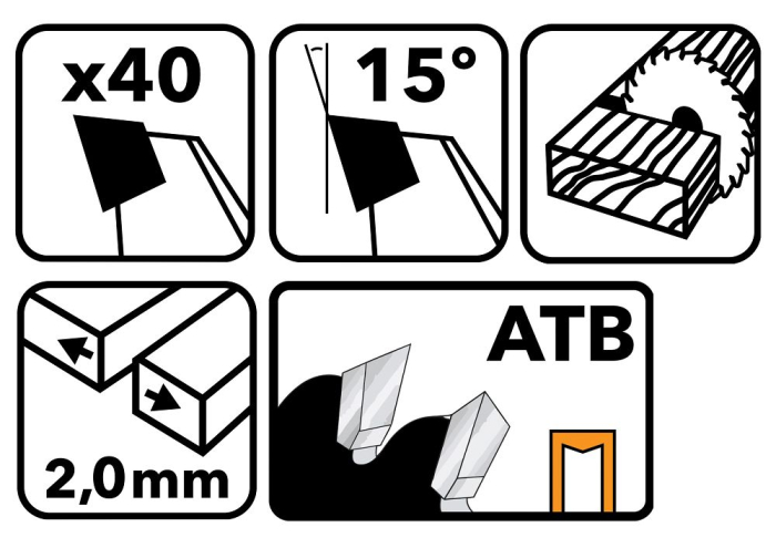 Disc circular vidia pentru lemn 125x22.2 mm, 40 dinti, taiere universala PM0895 (TDD-125x22.2x40Z) [6]