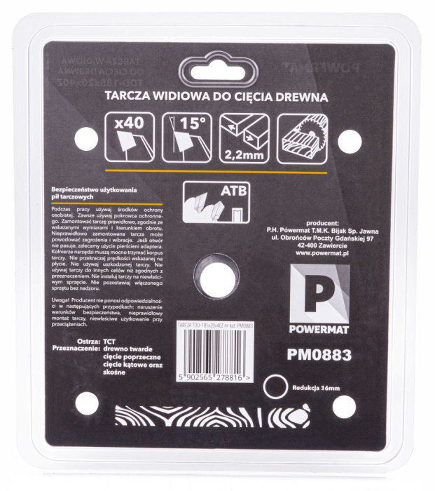 Disc circular vidia pentru lemn 185x20 mm, 40 dinti, taiere universala PM0883 (TDD-185x20x40Z) [7]