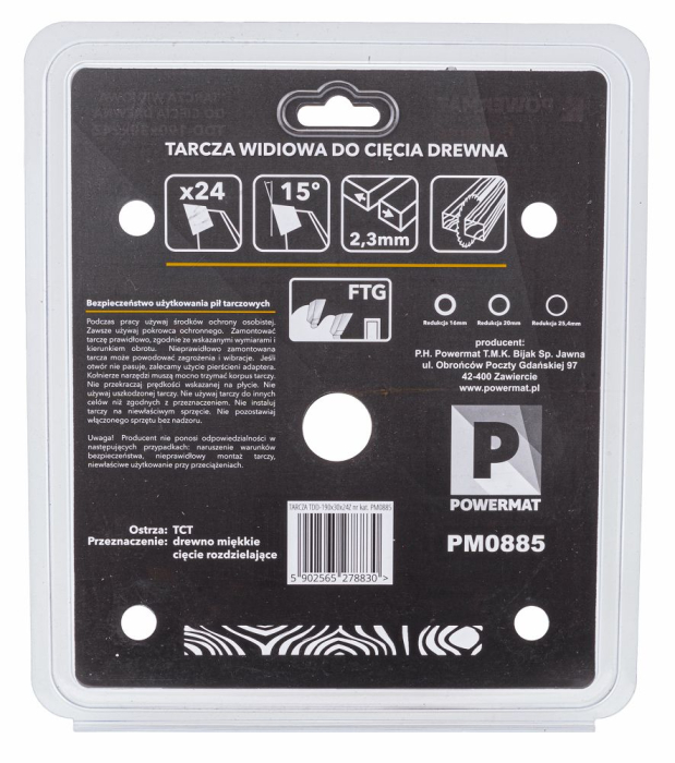 Disc circular vidia pentru lemn 190x30 mm, 24 dinti, taiere rapida si debitare,PM0885 (TDD-190x30x24Z) [6]