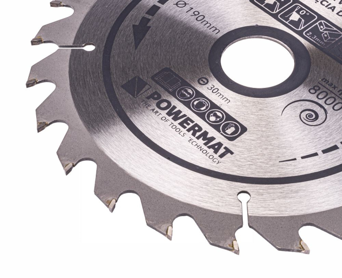 Disc circular vidia pentru lemn 190x30 mm, 24 dinti, taiere rapida si debitare,PM0885 (TDD-190x30x24Z) [3]