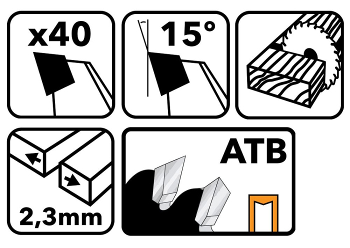 Disc circular vidia pentru lemn 190x30 mm, 40 dinti, taiere universala, PM0886 (TDD-190x30x40Z) [4]