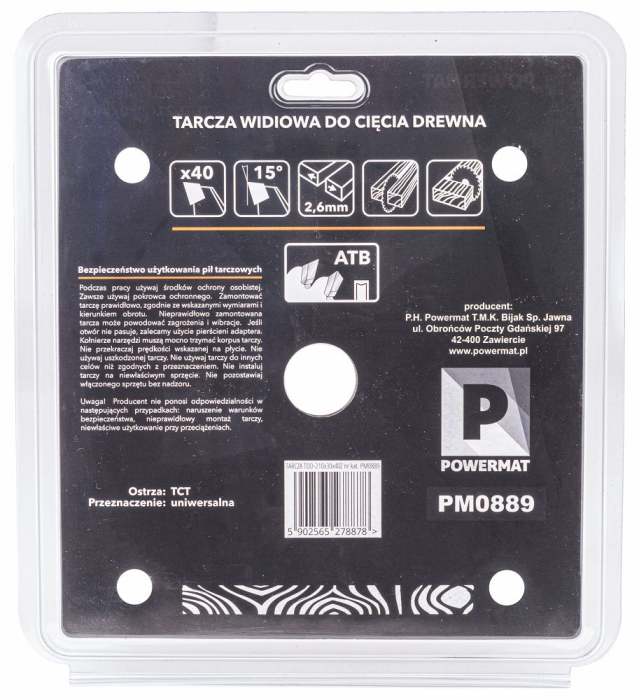 Disc circular vidia pentru lemn 210x30 mm, 40 dinti, taiere universala, PM0889 (TDD-210x30x40Z) [6]