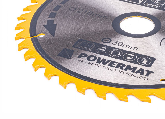 Disc circular vidia pentru lemn 210x30 mm, 40 dinti, taiere universala, PM0889 (TDD-210x30x40Z) [3]