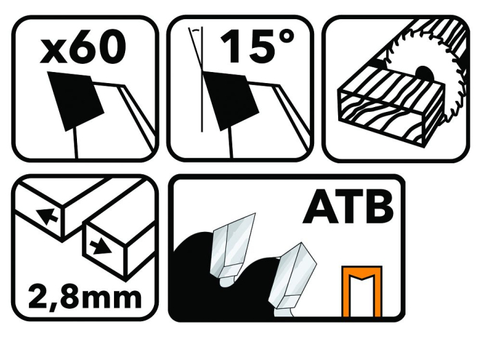 Disc circular vidia pentru lemn 255x30 mm, 60 dinti, taiere universala si finisaj, PM0899 (TDD-255x30x60Z) [4]