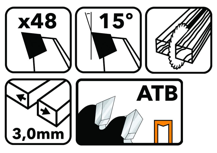 Disc circular vidia pentru lemn 305x30 mm, 48 dinti, taiere rapida si universala, PM0901 (TDD-305x30x48Z) [4]