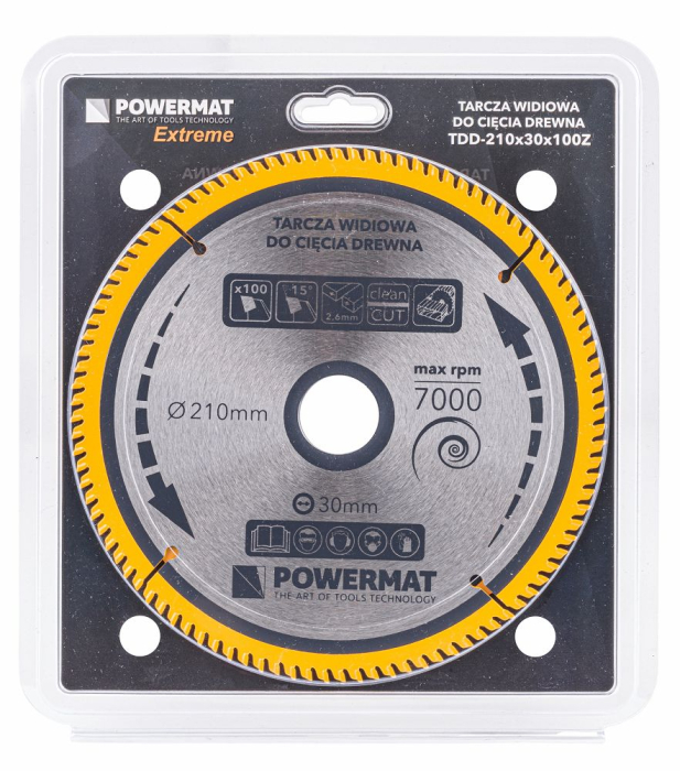 Disc circular vidia pentru lemn si plastic 210x30 mm, 100 dinti, taiere ultra-precisa, PM0891 (TDD-210x30x100Z) [5]