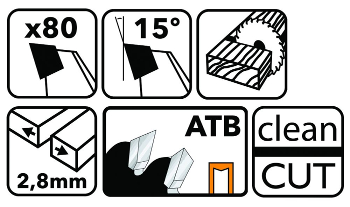Disc circular vidia pentru lemn si plastic 255x30 mm, 80 dinti, taiere de inalta precizie,PM0900 (TDD-255x30x80Z) [4]