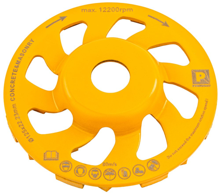 Disc diamantat oala 125mm tip L pentru slefuit beton si piatra PM1417 (PM-DTG-1251T) [5]