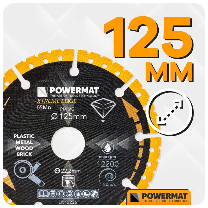 Disc diamantat universal 125mm dublu placat pentru metal lemn si ceramica PM1421 (PM-TDCS-1252T) [10]