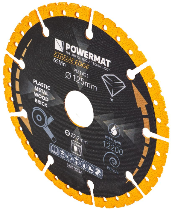 Disc diamantat universal 125mm dublu placat pentru metal lemn si ceramica PM1421 (PM-TDCS-1252T) [2]