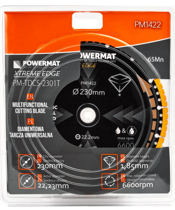 Disc diamantat universal 230mm dublu placat pentru sticla ceramica metal si lemn PM1422 (PM-TDCS-2301T) [17]