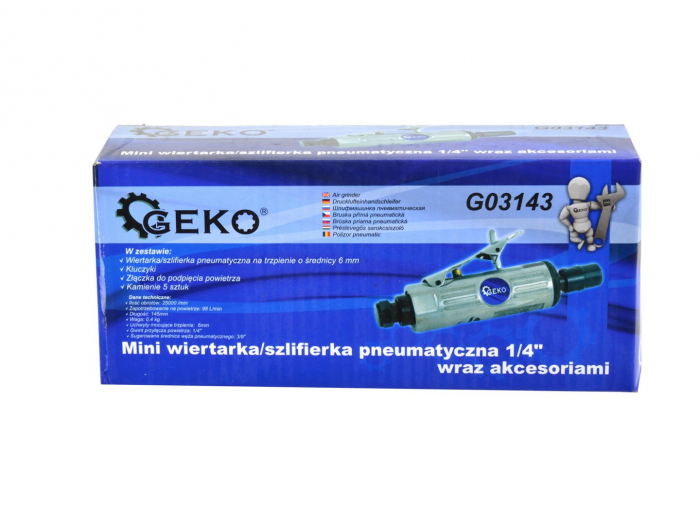 Dispozitiv mini polizor drept slefuire cu aer biax pneumatic + accesorii pietre (G03143) [4]