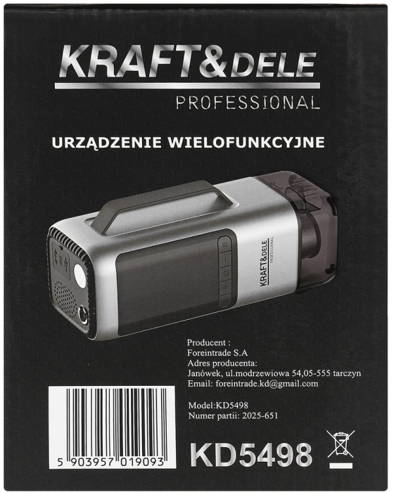 Dispozitiv multifunctional baterie externa suflanta aspirator pompa de umflat  lanterna 10.000 mAh (KD5498) [12]