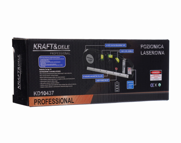 Dispozitiv multifunctional nivela laser boloboc 3 bule ruleta 2.5m rigla (KD10437) [11]