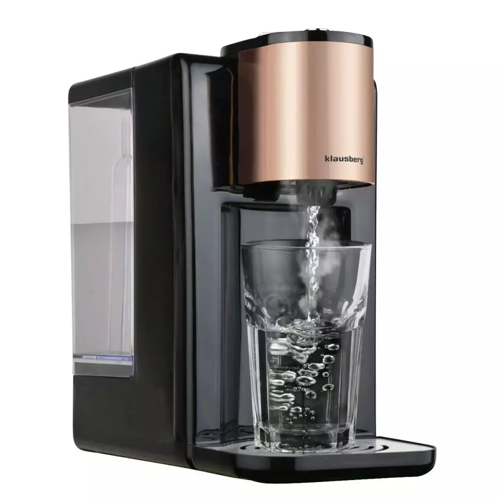 Dozator pentru apă calda, dozator cu fierbător, capacitate rezervor 2,2 litri, 2600 W, control al temperaturii 45-100°C, negru-auriu [10]