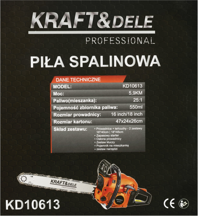 Drujba pe benzina 5.9 CP 58cc cu lame 16 si 18 inch (KD10613) [20]