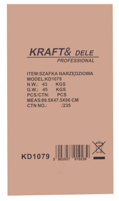 Dulap pentru scule atelier cu 7 sertare gol neechipat (KD1079) [18]